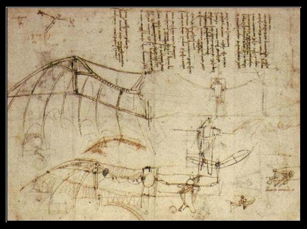 Esquise machine volante L&eacute;onard de Vinci